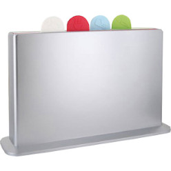 4 colour coded dishwasher safe boards for fish, raw meats, cooked foods and vegetables
