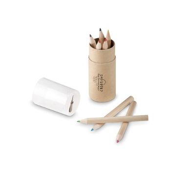 Add some colour to your next marketing campaign with this environmentally friendly set. Contains 12x colour pencils. Kraft paper tube