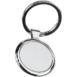 Chromed round metal key ring