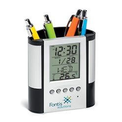 ABS , features time, date, temperature, alarm, 1 x CR2025 button cell battery included