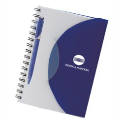A5 Spiral notebook with 70 pages, material PVC with flap and pen, 80gsm inner bond