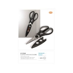 ClearCut Kitchen Scissors, 22 ( l ) x 8 ( w ) x 1 ( h ), ABS with TPR handle, 420 stainless steel blade & magnetic PP cover