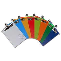 These Aluminium Clipboards are the ideal addition to your work place. Made out of 1.2mm high grade aluminium they are designed for heavy duty situations. The high quality clip will keep all your documents in place and also includes a pen holder to solve the problematic habit of looking for a pen. The clipboard is available in any colour due to the many branding options such as embossing and digital printing. The engraving and die-cut option allows you to have any company logo or message permanen....