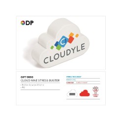 Elevate your marketing efforts with this unique stress reliever cloud. An interesting budget promotional giveaway for cloud storage service providers, weather stations and even churches. A great stress reliever and desk item. PU 8 ( l ) x 5 ( w ) x 2.5 ( h ).