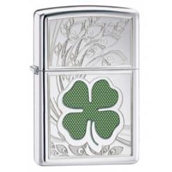 Zippo lighter with a clover imprint