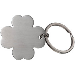 Good luck clover leaf metal key ring.