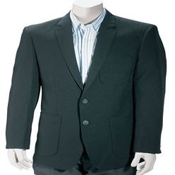 We have the Cool male blazer in blue or navy color, it is a Single breasted blazer which has two front buttons, silver shanked buttons, notch lapel, two patch pockets on each side of the blazer, another at the top left corner, left eye three patch pocket, centre vent, this blazer has a comfortable feel and is made with 100% polyester material. It's fashionable and fits you well has a size of 38-40.