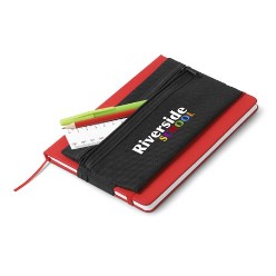 case 20.5 (l) x 9.5 (w), 600D, elastic 20.5 (l) x 4.8 (w), Our Collegiate Pencil Case is ideal for storing all your small stationery accessories, It features a handy elastic strap that been designed to attach to an A5 notebook, Brilliant for students of all ages!