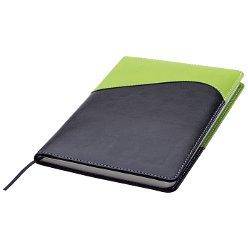 Colour accent wave design notebook: Colour change PU cover, Two-tone Wave design, 80lined pages, cream paper, bookmark ribbon