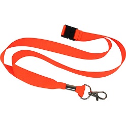 Luminous lanyard with safety breakaway, petersham material