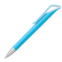 Coloured barrel geometric san shaped ballpoing pen
