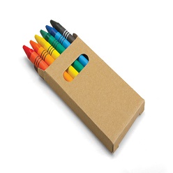 6 wax crayons in box