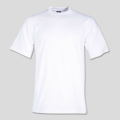 170g Combed cotton T-shirt fabrick 100% combed cotton, single knit superior 1x1 neck rib double stiched hem and sleeves