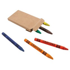 Set of 6 wax crayons in paper holder