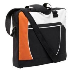 A conference bag made from 600 Denier material with a carry handle a adjustable shoulder strap and a main zippered compartment.