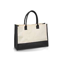 Laminated jute and laminated canvas tote bag