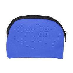 Cosmetic bag with contour corners and top zip closure