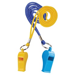 Cord lanyard with whistle
