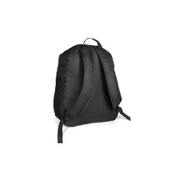 Black with blue colour accent . Large main zippered compartment. Holds 15.6 inch laptop. Front zippered accessories compartment. Side open mesh pocket. Padded back panel for extra comfort. Adjustable padded shoulder straps.