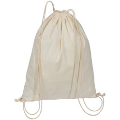 Natural cotton drawstring bag.