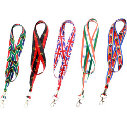 Polyester - We manufacture all country flag lanyards 