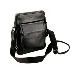 Courier Bag, Nappa Leather, Adjustable nylon strap, Fully lined, Embossing, Tablet compatable