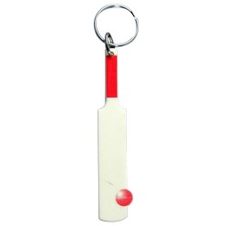 A Cricket Bat Keyring that is available in various colours that can be customised with Pad Printing with your logo and other methods.
