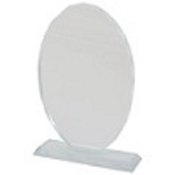 Oval crystal trophy includes satin padded gift box