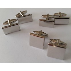 Cufflinks - Rectangle Curved - Velvet Pouch