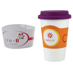 Cardboard cup sleeve, full colour branding, made in South Africa