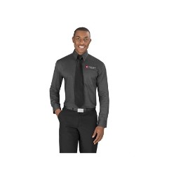 125 g/m² / 60% cotton, 40% polyester dobby: button-down collar, single button sleeve plackets, single button adjustable cuffs, pearlised logo buttons, left chest pocket, curved hemline, embroidered tone-on tone CB logo on left cuff, wrinkle-resistant fi nish