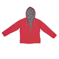100% polyester, bonded fleece, hooded zip-up jacket with contrast colour lining