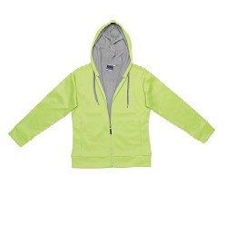 100% polyester, bonded fleece, hooded zip-up jacket with contrast colour lining