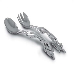 Salad Servers with Pewter Handle