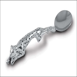Cheetah sugar spoon with pewter handle