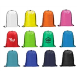 Itï¿½s the perfect promotional drawstring bag to display your logo or brand. It is designed to be used as a backpack, or over the shoulder carry bag. It features a lightweight 190T material and large main compartment with cinch top, 190T.