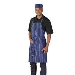 Polycotton. Features include: yarn-dyed with soil release finish, vertical contrast stripe detail, adjustable neck fastener, centre divided patch pocket, one size fits most.