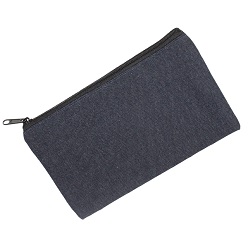 Denim pencil case with zip closure