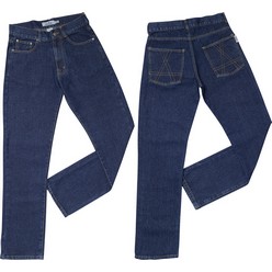 12.5oz 100% cotton. Features include: basic five pocket denim, regular fit.