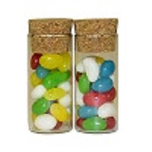 Desk drop 2 bottle with cork includes 2 x bottles filled with jelly beans with cork tops