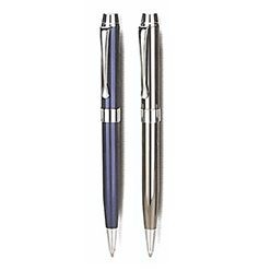 Twist action metal Ballpen, with chrome clip and trims, Parker type refill and metallic colour barrel