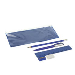 PVC - Includes 30cm ruler, pen, pencil, Sharpener and eraser