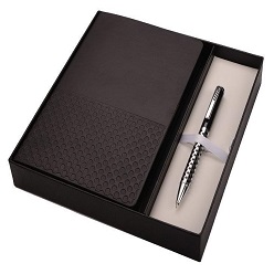 A5 Notebook, Metal chrome pen