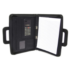 Ziparound with Ringbinder - Includes Notepad, Calculator, Inner Divider, Zip Divider and Card Holders - Material: Koskin