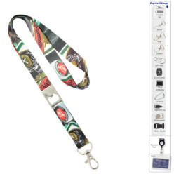 Dye Sublimation Lanyard with a Metal Bottle Opener and Snap Hook