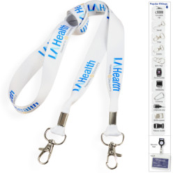 Dye Sublimation Open Lanyard with Double Clip 25mm Satin