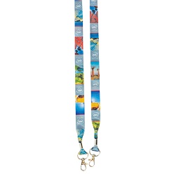 Dye Sublimation open lanyard with double clip,Material:Satin
