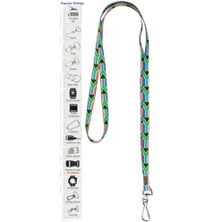 Dye sublimation narrow lanyard, material: woven polyester
