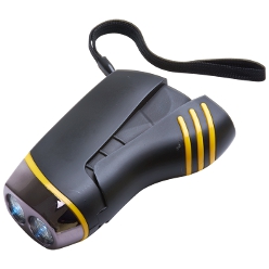 Dynamo Torch with Wrist Strap: Pump Action Dynamo torch, Two-tone design, colourful accents, matte finish, wrist strap, locking handle, on/off button
