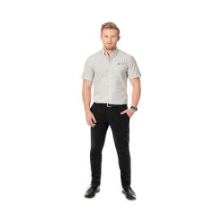 Its feature's a regular fit design, left chest pocket, back yoke, curved hem, button down collar, Regular fit, 125gsm, 65/35 Polycotton